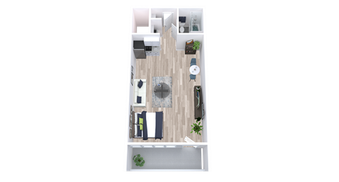 Floor plan for studio, 1 bath, 520 sqft